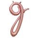 Air-Filled Rose Gold Lowercase Cursive Letter (g) Foil Balloon, 10in x 19in